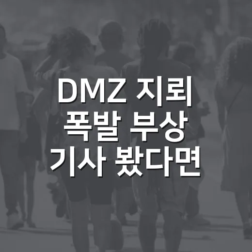 DMZ 지뢰 폭발 부상 기사 봤다면, 접경지역 운전은 이렇게 - 요약