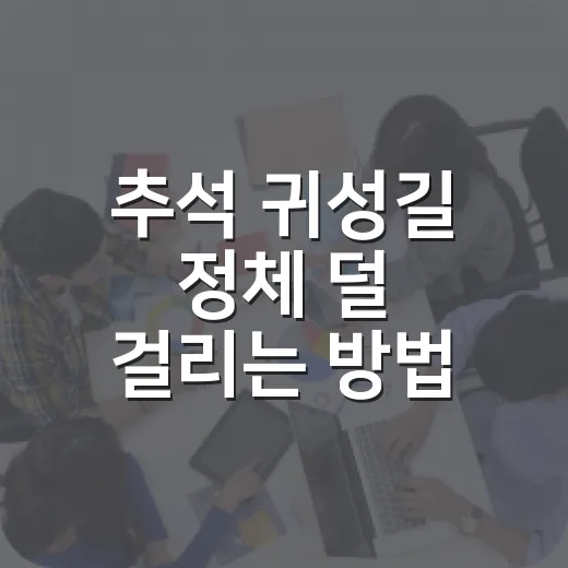 추석 귀성길 정체 덜 걸리는 방법, 14년 운전하며 느낀 현실 팁 - 요약