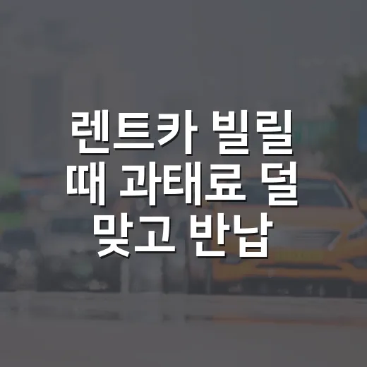 렌트카 빌릴 때 과태료 덜 맞고 반납 편하게 하는 방법 - 요약
