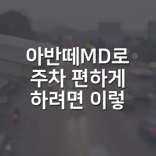 아반떼MD로 주차 편하게 하려면 이렇게, 14년차 운전자의 자리 고르는 방법 - 요약