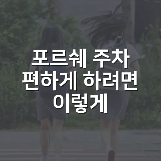 포르쉐 주차 편하게 하려면 이렇게: 좁은 주차장과 과태료 피하는 방법 - 요약