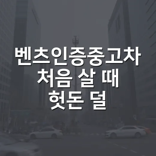 벤츠인증중고차 처음 살 때 헛돈 덜 쓰는 확인 방법 - 요약