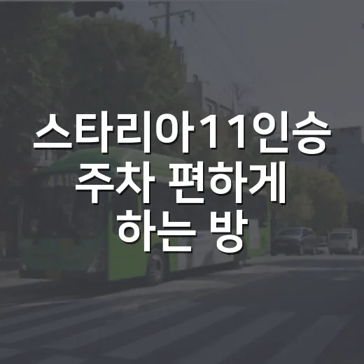 스타리아11인승 주차 편하게 하는 방법, 큰 차 긁힘 덜 나는 자리 고르기 - 요약