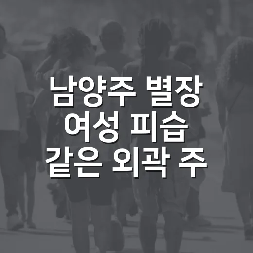 남양주 별장 여성 피습 같은 외곽 주차 상황에서 안전 동선 잡는 방법 - 요약