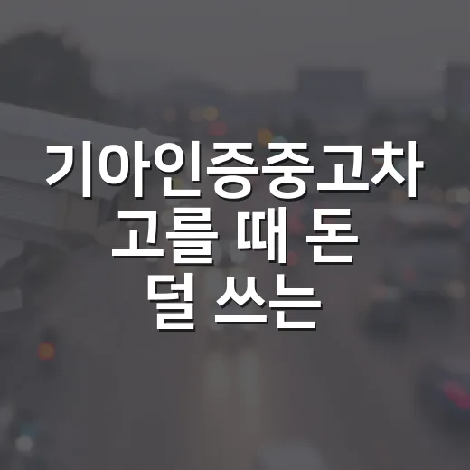 기아인증중고차 고를 때 돈 덜 쓰는 확인 방법 - 요약