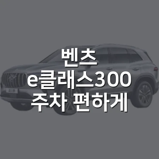 벤츠 e클래스300 주차 편하게 하려면 이렇게 잡으면 됩니다 - 요약
