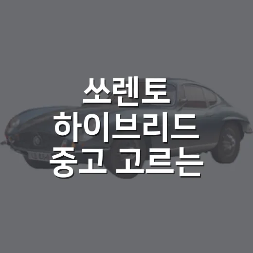 쏘렌토 하이브리드 중고 고르는 방법, 3천만 원대에서 덜 후회하려면 이렇게 - 요약