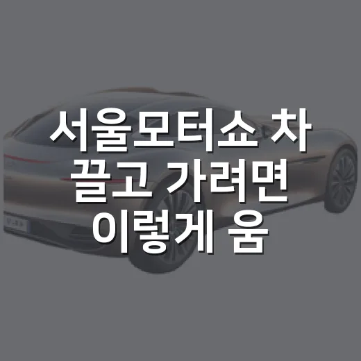 서울모터쇼 차 끌고 가려면 이렇게 움직이는 방법 - 요약