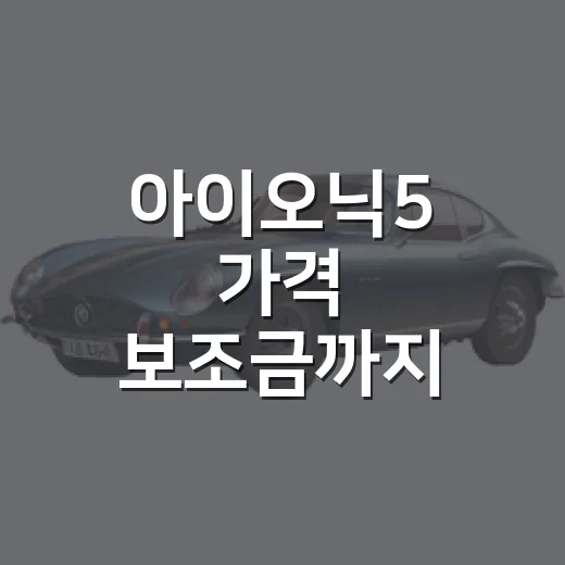 아이오닉5 가격 보조금까지 헷갈리지 않게 보는 방법 - 요약