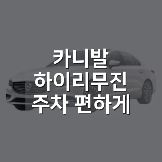 카니발 하이리무진 주차 편하게 하려면 이렇게 확인하세요 - 요약
