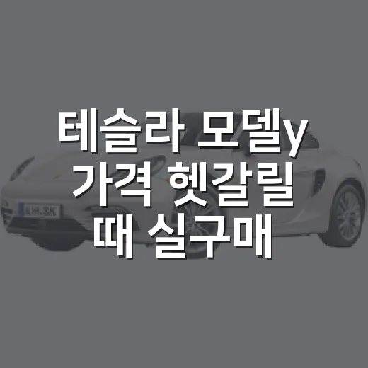 테슬라 모델y 가격 헷갈릴 때 실구매가 따지는 방법 - 요약