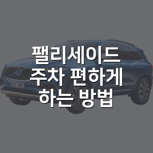 팰리세이드 주차 편하게 하는 방법, 큰 차 몰며 덜 긁히려면 이렇게 - 요약