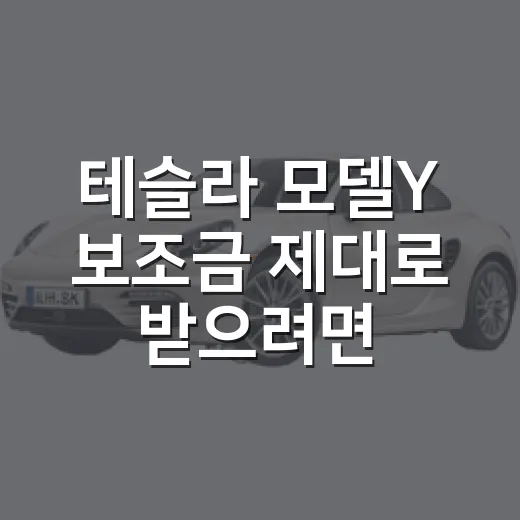 테슬라 모델Y 보조금 제대로 받으려면 이렇게 확인하세요 - 요약