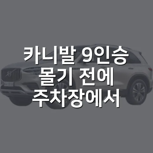 카니발 9인승 몰기 전에 주차장에서 덜 고생하는 방법 - 요약