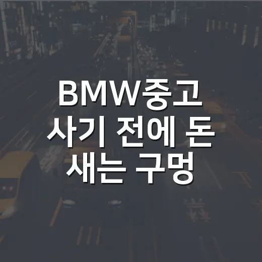 BMW중고 사기 전에 돈 새는 구멍 막는 확인 방법 - 요약