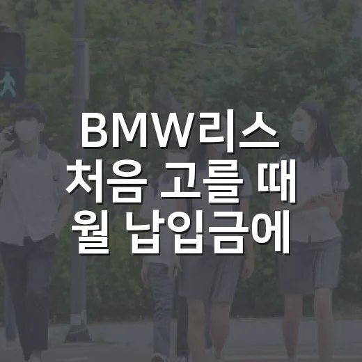 BMW리스 처음 고를 때 월 납입금에 속지 않는 방법 - 요약