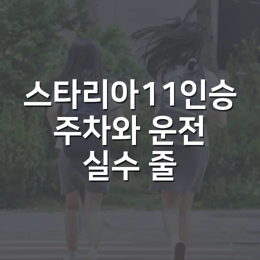 스타리아11인승 주차와 운전 실수 줄이는 방법 - 요약