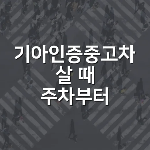 기아인증중고차 살 때 주차부터 확인하는 방법 - 요약