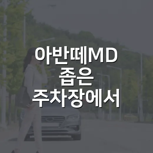 아반떼MD 좁은 주차장에서 후진주차하는 방법 - 요약