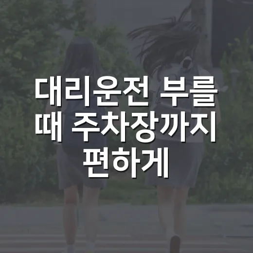 대리운전 부를 때 주차장까지 편하게 나오는 방법 - 요약