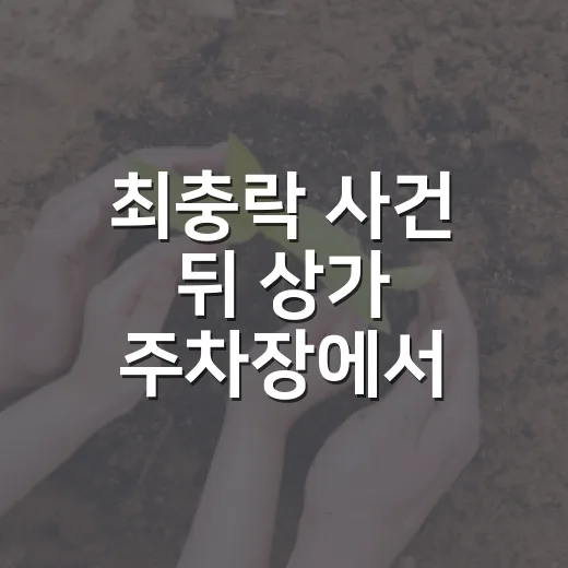 최충락 사건 뒤 상가 주차장에서 대피하는 방법 - 요약