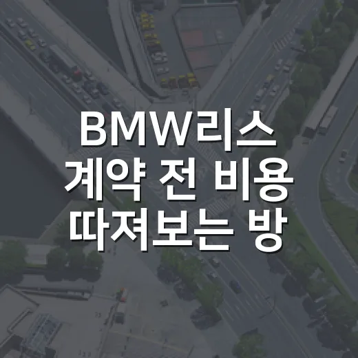 BMW리스 계약 전 비용 따져보는 방법 - 요약