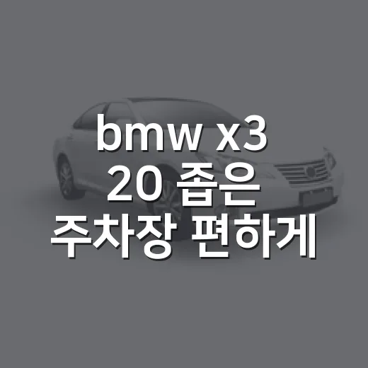 bmw x3 20 좁은 주차장 편하게 넣는 방법 - 요약