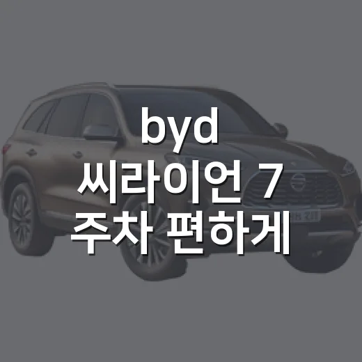 byd 씨라이언 7 주차 편하게 하는 방법 - 요약
