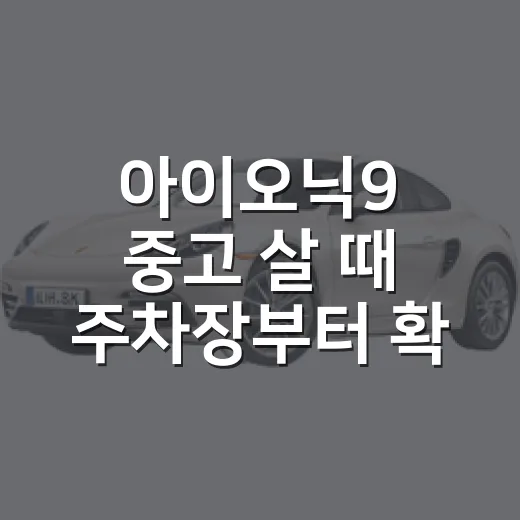 아이오닉9 중고 살 때 주차장부터 확인하는 방법 - 요약