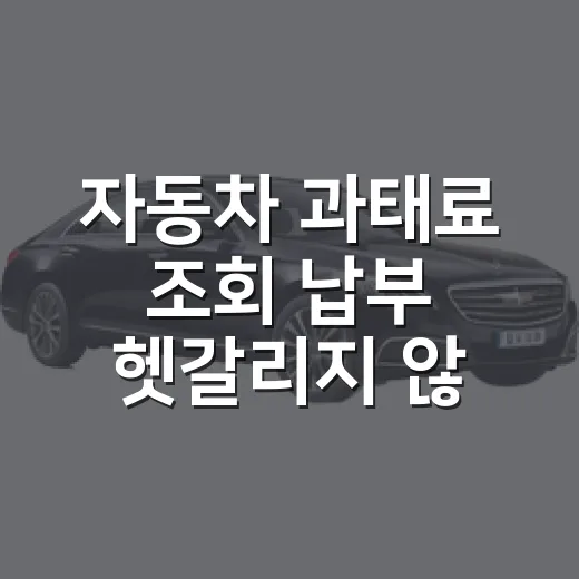 자동차 과태료 조회 납부 헷갈리지 않고 하는 방법 - 요약