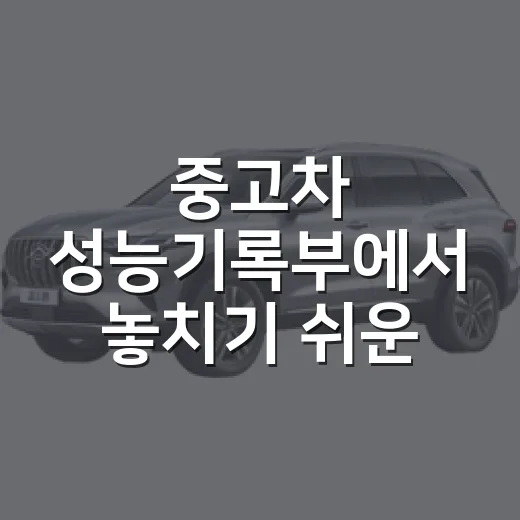 중고차 성능기록부에서 놓치기 쉬운 곳 확인하는 방법 - 요약