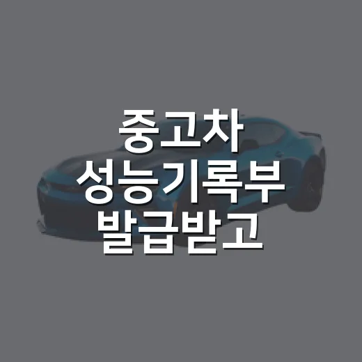 중고차 성능기록부 발급받고 확인하는 방법 - 요약