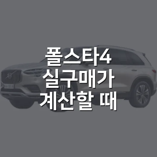 폴스타4 실구매가 계산할 때 확인하는 방법 - 요약