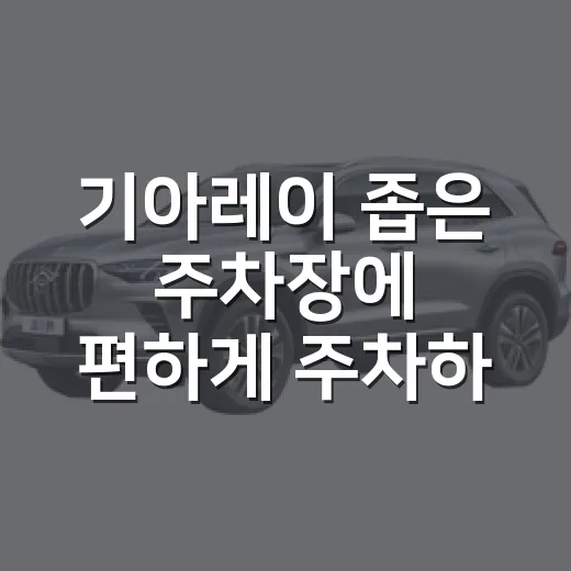 기아레이 좁은 주차장에 편하게 주차하는 방법 - 요약