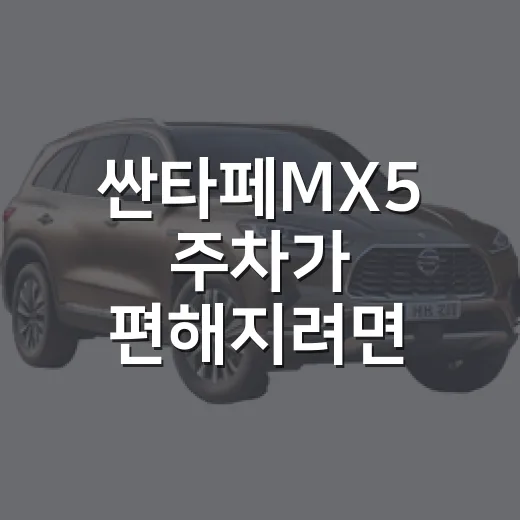 싼타페MX5 주차가 편해지려면 자리부터 고르는 방법 - 요약