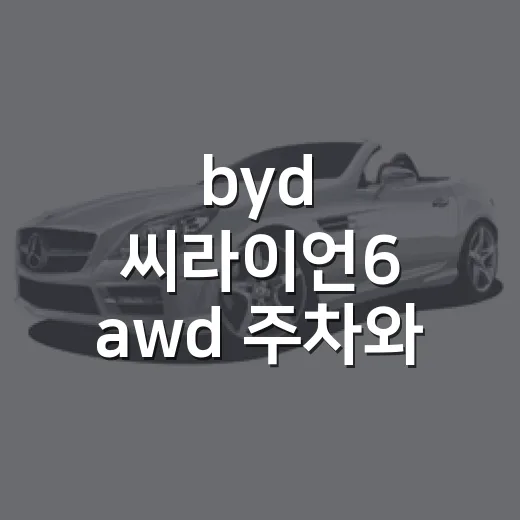 byd 씨라이언6 awd 주차와 충전 계획 세우는 방법 - 요약