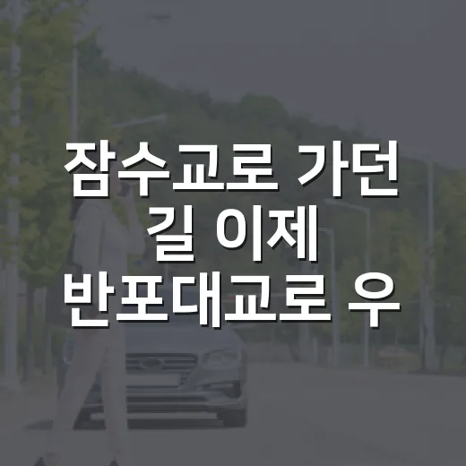잠수교로 가던 길 이제 반포대교로 우회하는 방법 - 요약