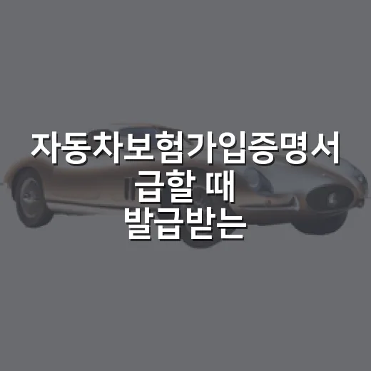 자동차보험가입증명서 급할 때 발급받는 방법 - 요약
