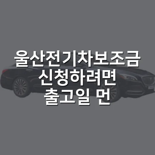 울산전기차보조금 신청하려면 출고일 먼저 확인하는 방법 - 요약