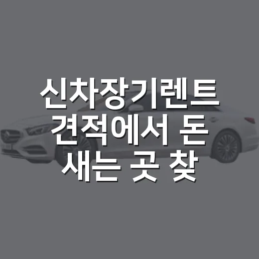 신차장기렌트 견적에서 돈 새는 곳 찾는 방법 - 요약