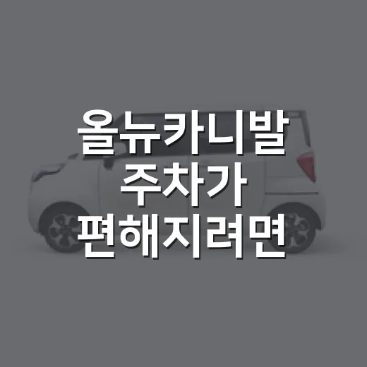 올뉴카니발 주차가 편해지려면 자리부터 이렇게 고르세요 - 요약