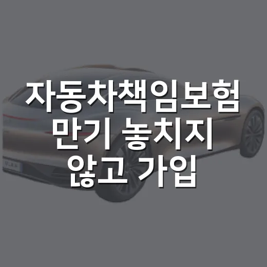 자동차책임보험 만기 놓치지 않고 가입하는 방법 - 요약
