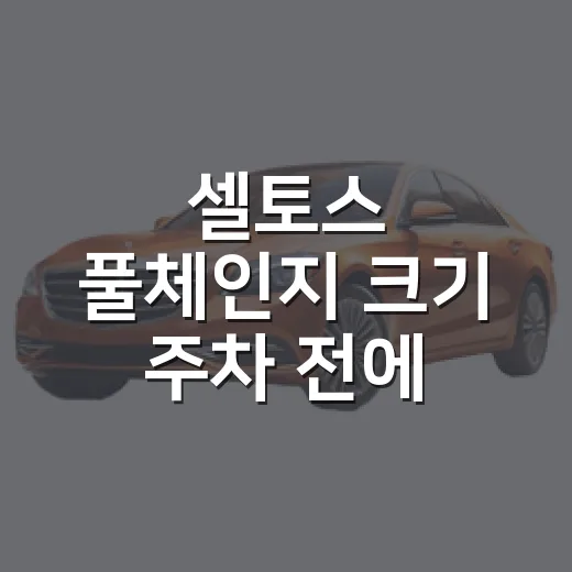 셀토스 풀체인지 크기 주차 전에 확인하는 방법 - 요약