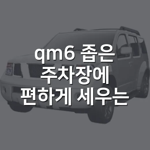 qm6 좁은 주차장에 편하게 세우는 방법 - 요약