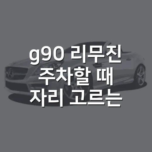 g90 리무진 주차할 때 자리 고르는 방법 - 요약