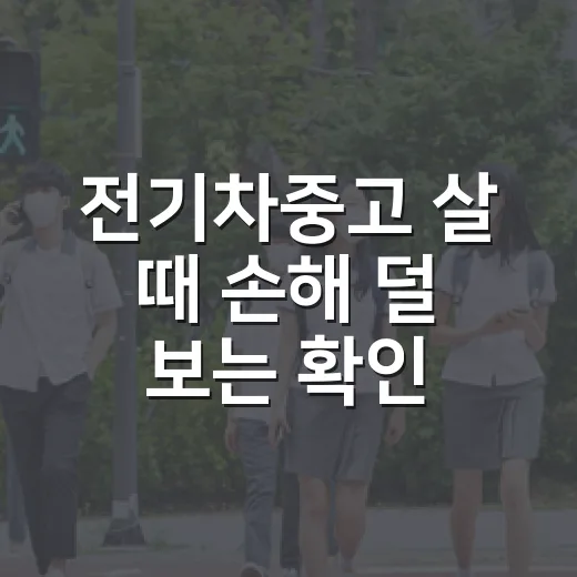 전기차중고 살 때 손해 덜 보는 확인 방법 - 요약