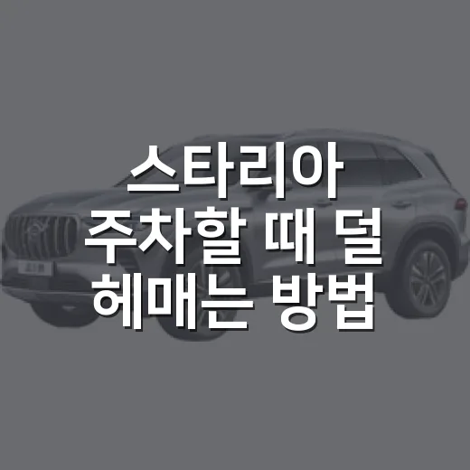 스타리아 주차할 때 덜 헤매는 방법 - 요약