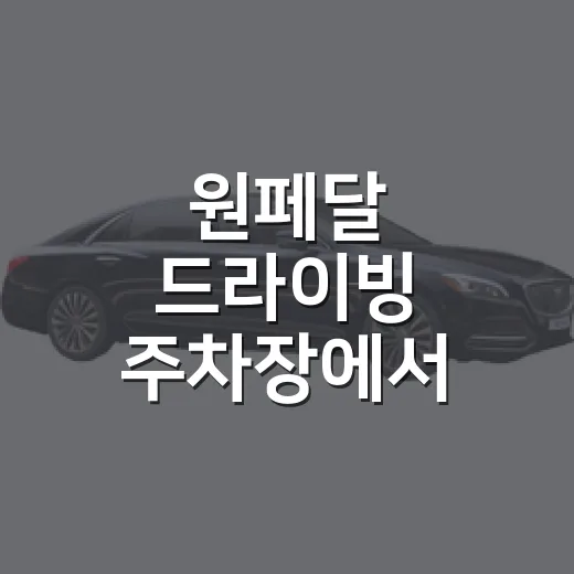 원페달 드라이빙 주차장에서 안전하게 쓰는 방법 - 요약
