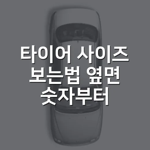 타이어 사이즈 보는법 옆면 숫자부터 읽는 방법 - 요약
