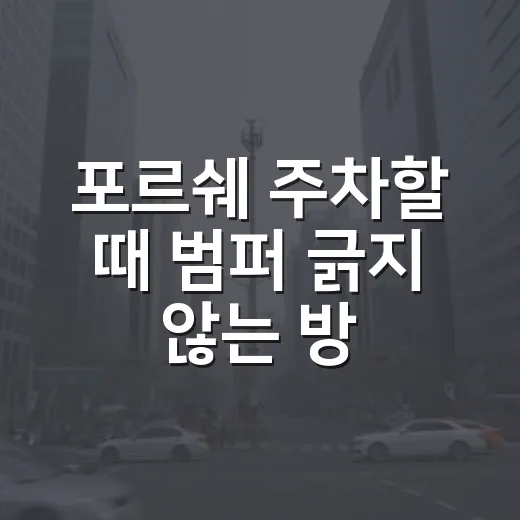 포르쉐 주차할 때 범퍼 긁지 않는 방법 - 요약